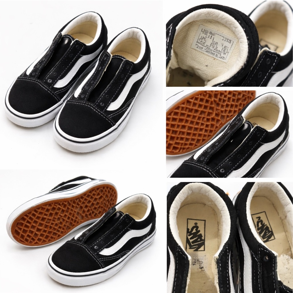 Vans Kids Black and White Zip Sneakers